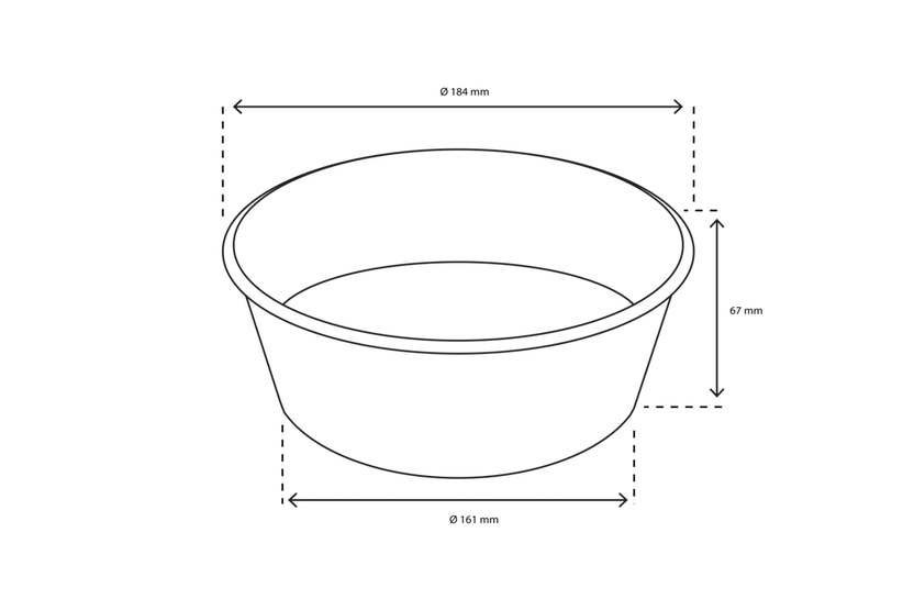 Salad Poke Schale 1300ml 40oz Ø184x67mm kraft - 300 Stück
