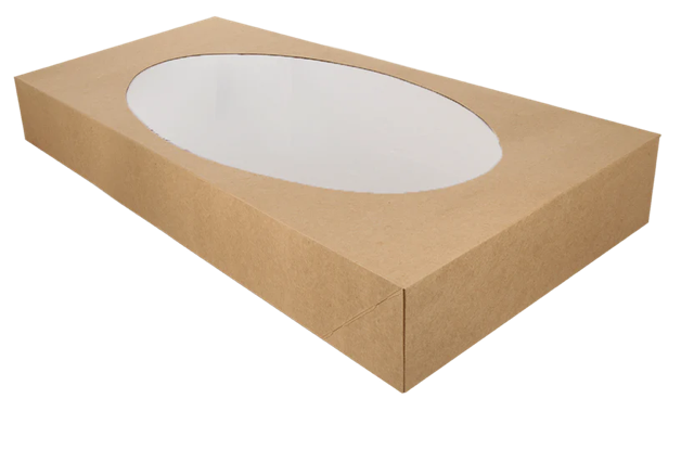 Catering boxes kraft 560x380x80 mm with oval window 
