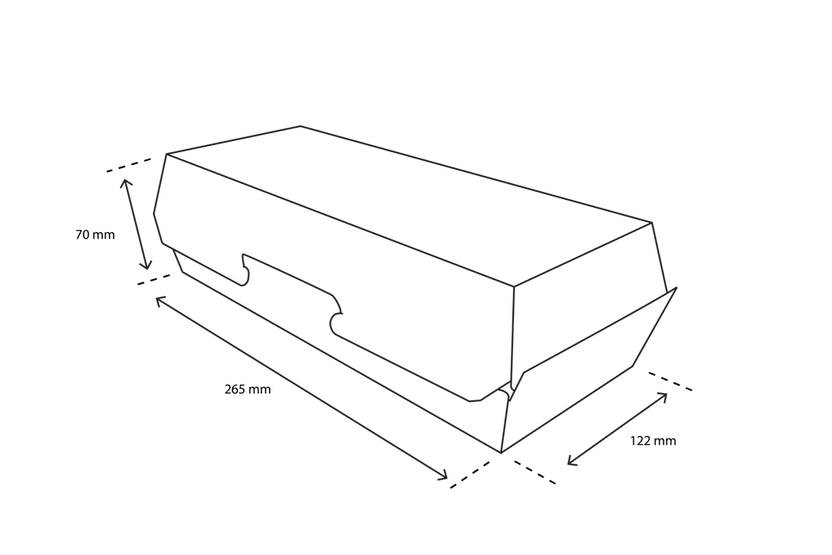Panini Schachtel 265x122x70mm FSC®Mix Karton - 300 Stück