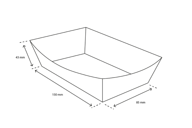 Pommesschalen A14 kraft/weiß - 400 Stück