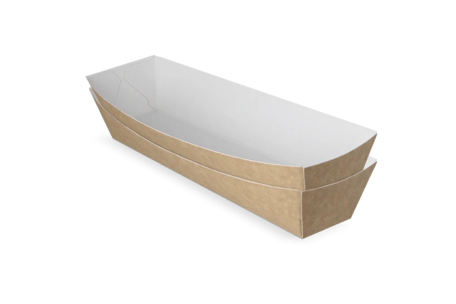 Würstchenschalen A16 kraft/weiß - 400 Stück
