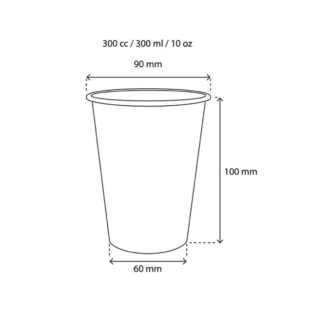 Kaffeetasse Karton 300cc 10oz Ø90mm gestreift - 1.000 Stück