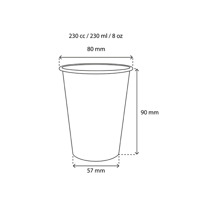 Kaffeetasse Karton 230cc 8oz Ø80mm gestreift - 1.000 Stück