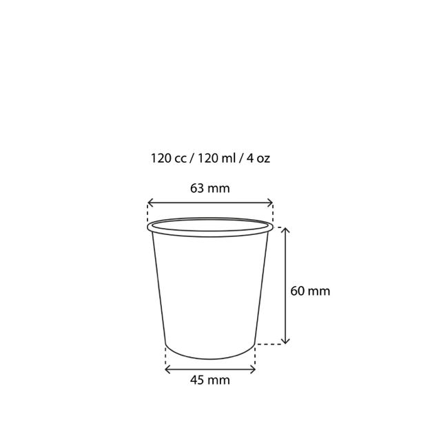 Kaffeetasse Karton 120cc 4oz Ø63mm gestreift - 1.000 Stück