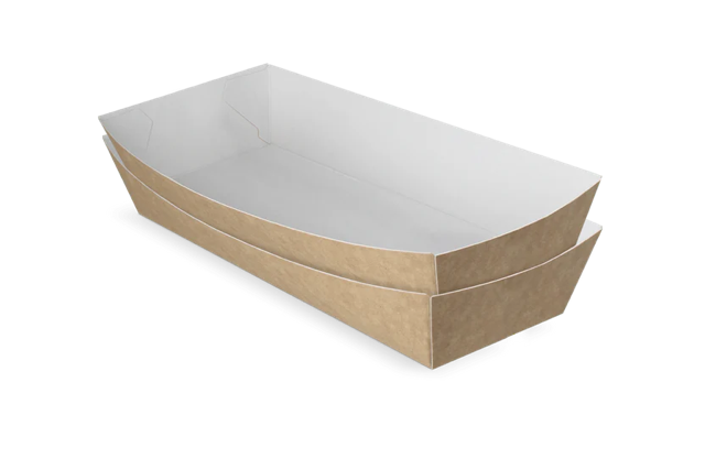 Würstchenschalen A18 kraft/weiß - 400 Stück