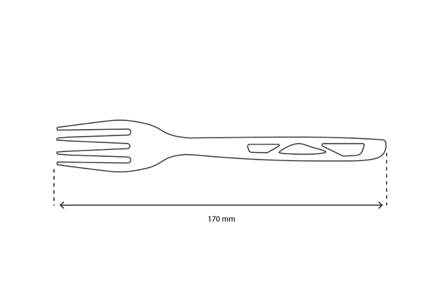 Wiederverwendbare Schwarz-Gabel 170mm CPLA - 1.000 Stück