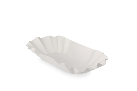 Cardboard Bowl scalloped 100x32x200 mm White 