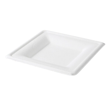 Sugarcane Plate 160x160 mm White BIO 