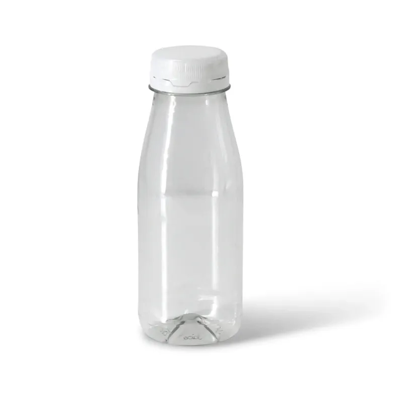 rPET Flasche 250 ml klar/weiß Deckel - 285 Stk
