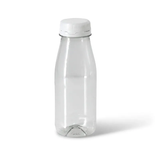 rPET Flasche 250 ml klar/weiß Deckel - 285 Stk
