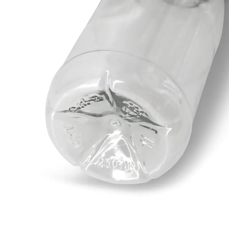 rPET Flasche 250 ml klar/weiß Deckel - 285 Stk