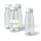 rPET Flasche 250 ml klar/weiß Deckel - 285 Stk