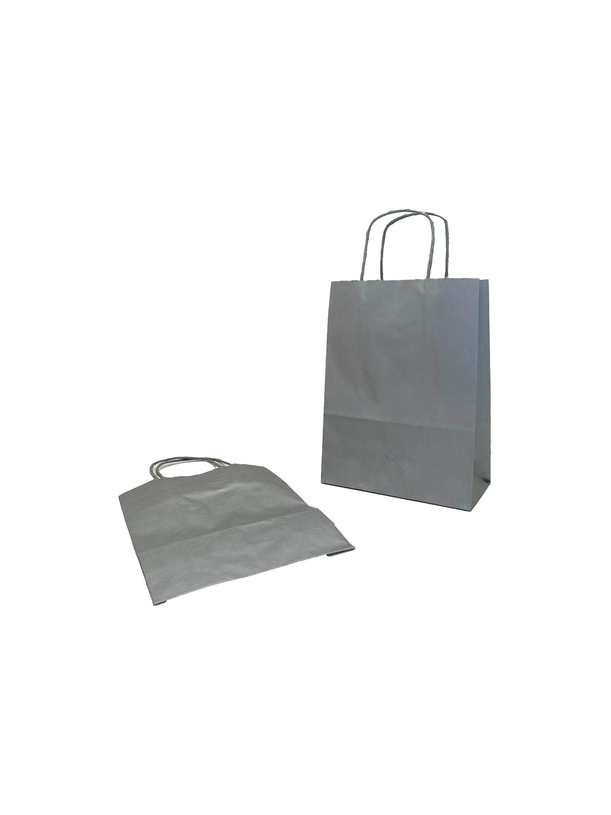 Papiertragetaschen Silber 180+80x220mm - 50 Stk