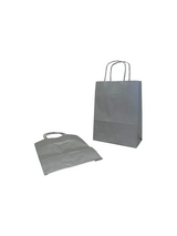 Papiertragetaschen Silber 180+80x220mm - 50 Stk
