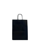 Papiertragetaschen Schwarz 240+120x310mm - 50 Stk
