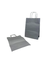 Papiertragetaschen Silber 220+100x310mm - 50 Stk