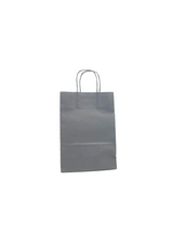 Papiertragetaschen Silber 220+100x310mm - 50 Stk