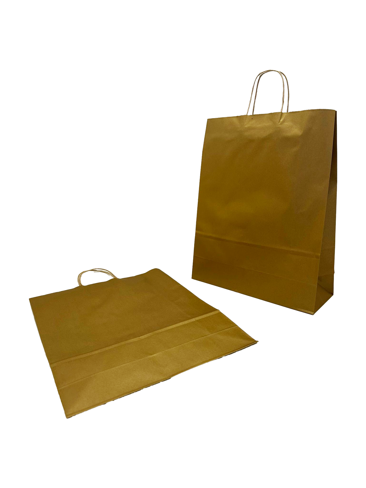 Papiertragetaschen Gold 320+120x410mm - 50 Stk