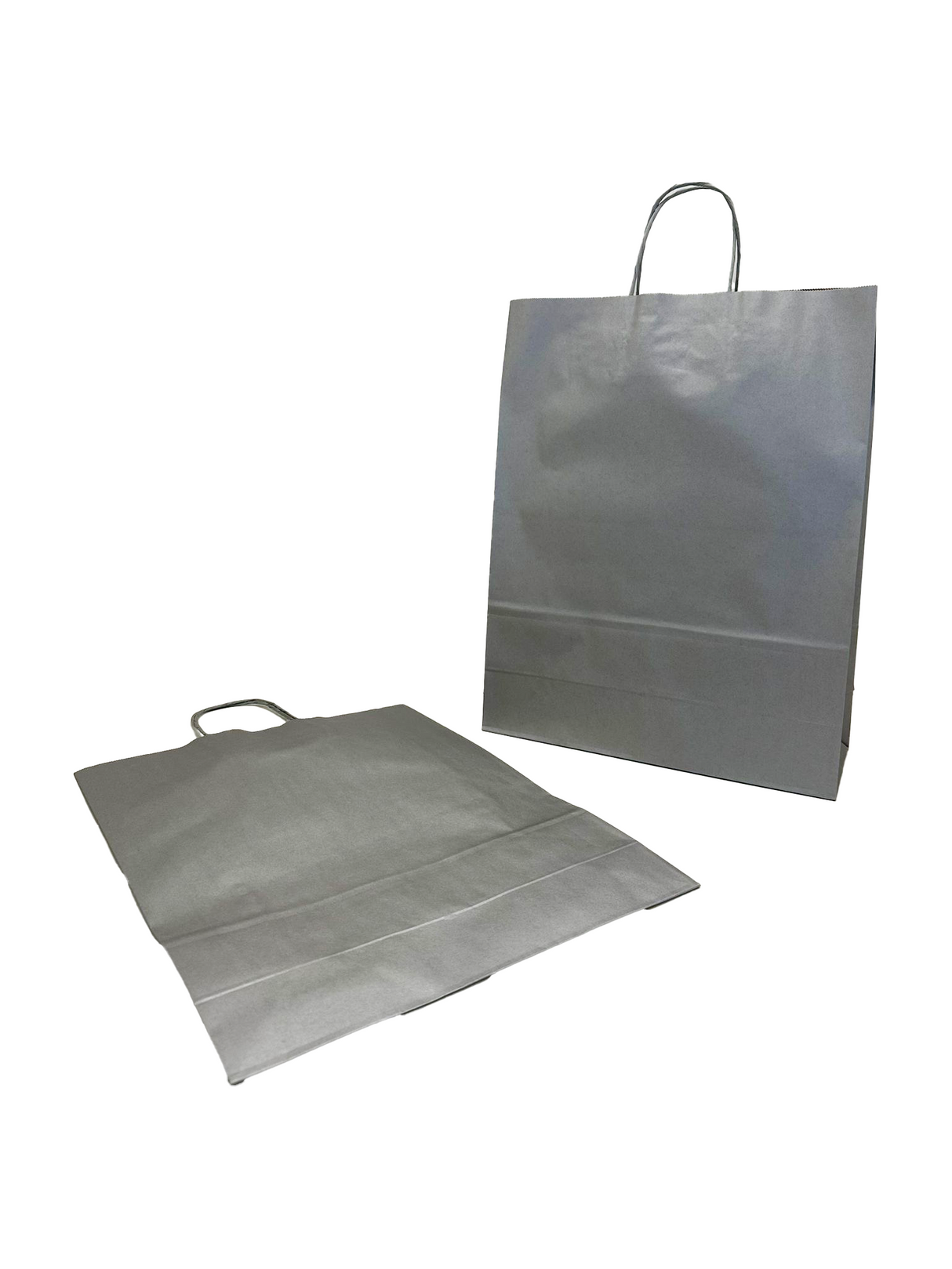 Papiertragetaschen Silber 320+120x410mm - 50 Stk