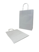 Papiertragetaschen Weiß 220x100x310mm - 50 Stk
