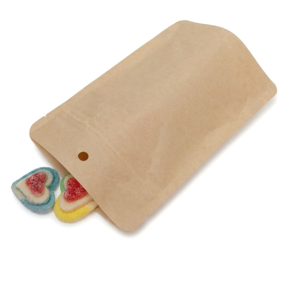 Heimkompostierbarer Kraft Standbodenbeutel 10x6x15cm - 100 Stück