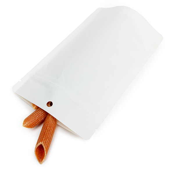 Weißer heimkompostierbarer Standbodenbeutel 10x6x15cm - 100 Stück