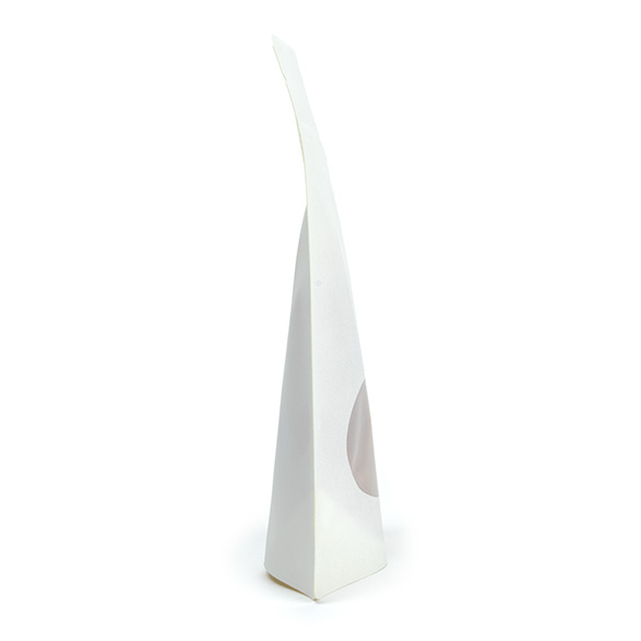 Weißer heimkompostierbarer Standbodenbeutel mit ovalem Sichtfenster 10x6x15cm - 100 Stück