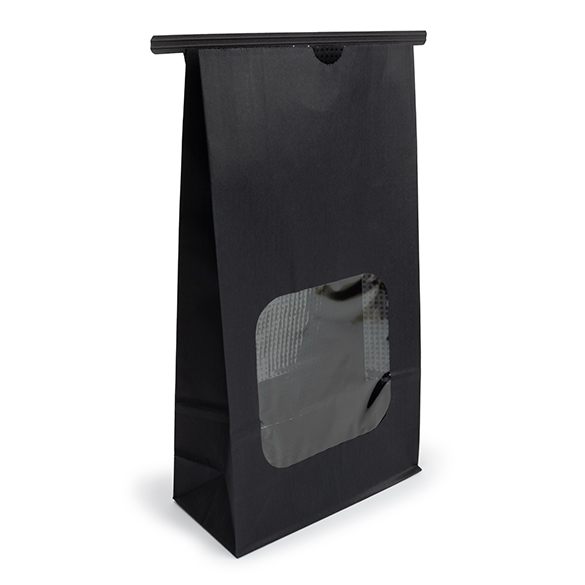 Blockbodenbeutel Schwarz 15,2x7x26,7cm - 100 Stück