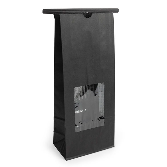 Blockbodenbeutel Schwarz 10,8x6,4x26,7cm - 100 Stück