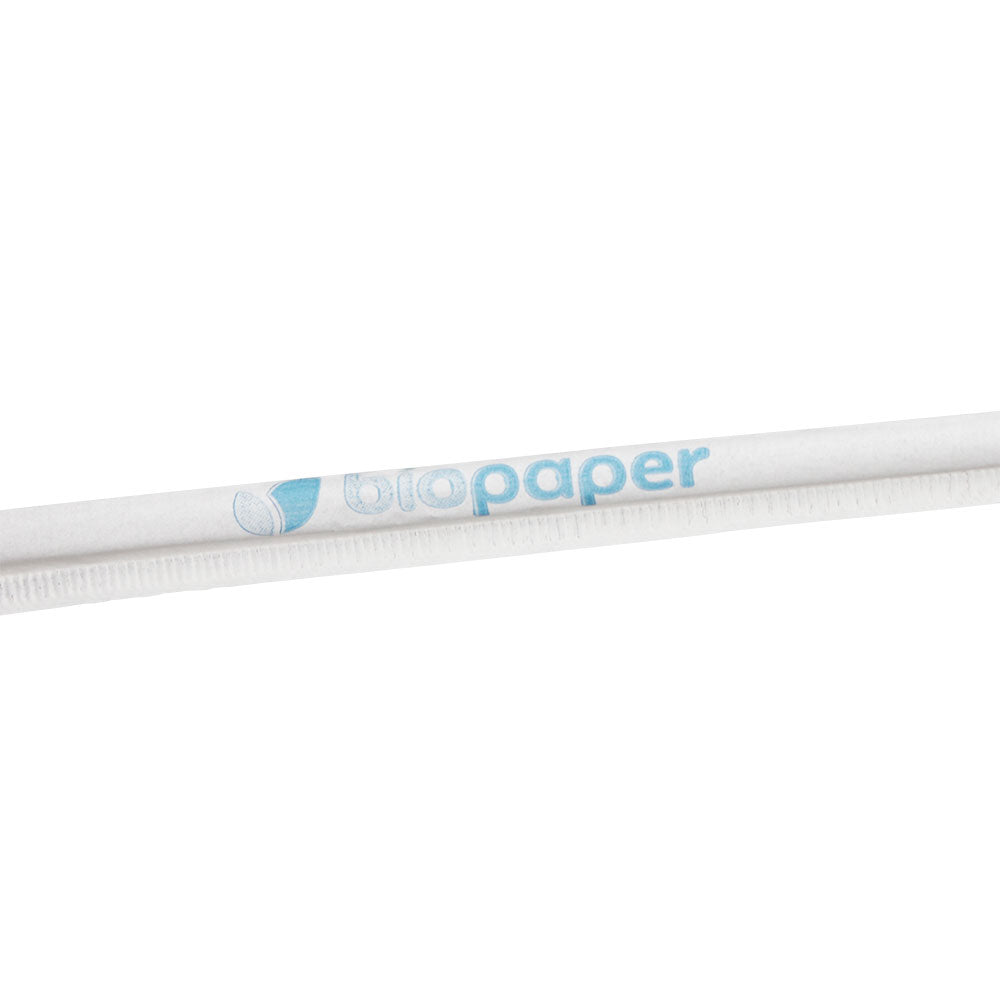 Trinkhalme Papier 20 cm, Ø 0,5 cm Weiß Einzeln verpackt - 6.250 Stk