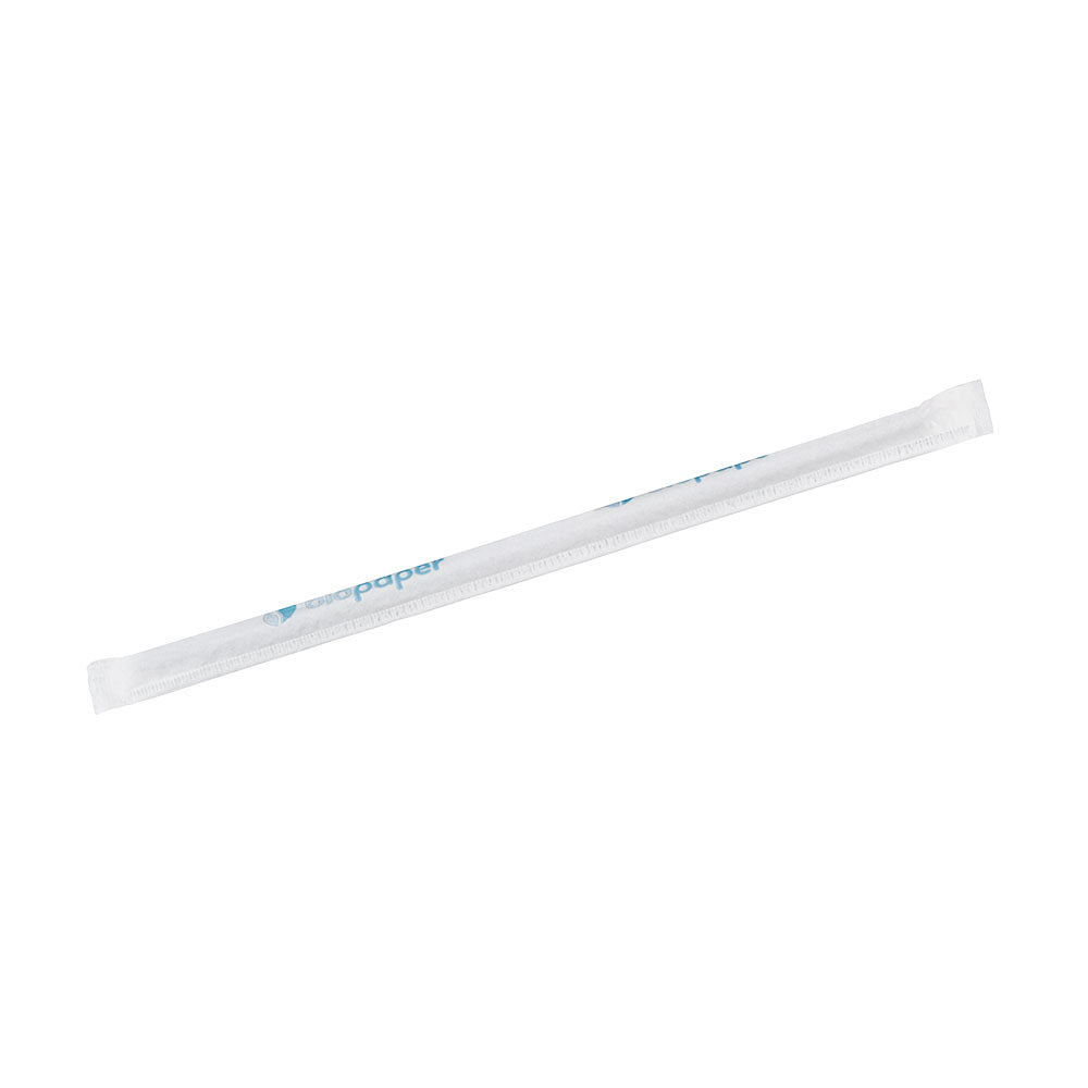 Flexible Strohhalme Papier 22 cm, Ø 0,5 cm Schwarz einzeln verpackt - 5.250 Stk