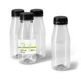 rPET Flasche 250 ml klar/black Deckel - 285 Stk