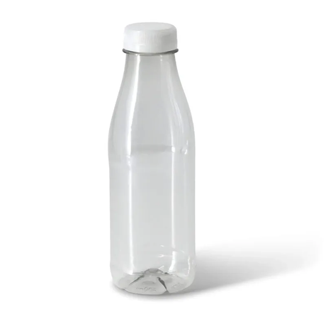 rPET bottles 500 ml clear/white lid