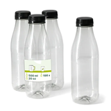 rPET Flasche 500 ml klar/black Deckel - 198 Stk