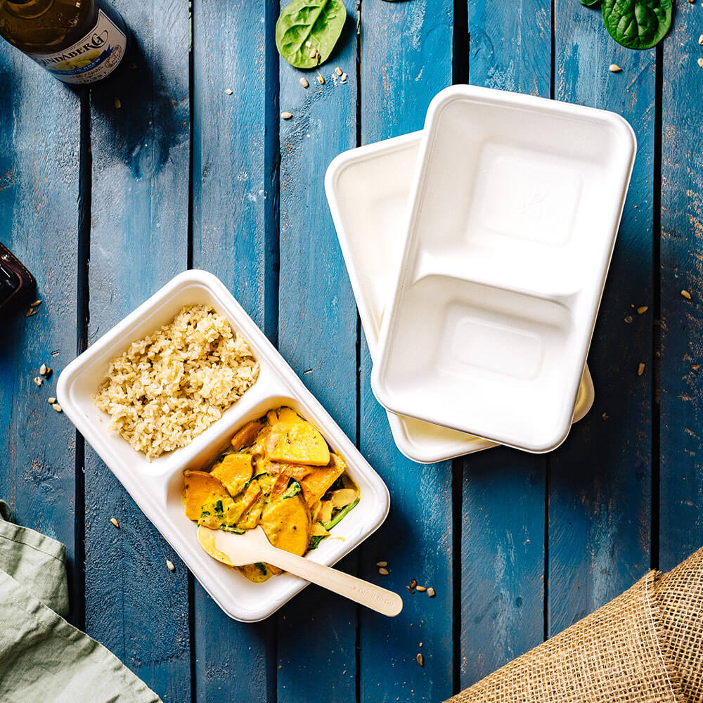 Menüschale Rohrzucker 1.000 ml, 23x14,5x5 cm - 500 Stk