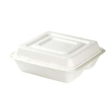 Menü-Eimer mit Deckel Zuckerrohr 3-Plätze 23,5x23,5x8 cm - 250 Stk