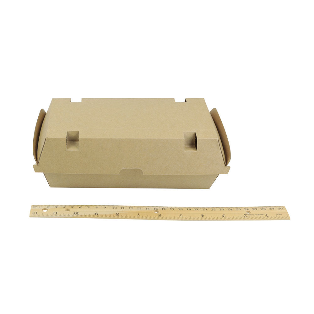 Take-away-Boxen Karton mit Klappdeckel 24,8x13x7,5 cm Braun - 200 Stk
