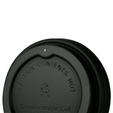 Deckel CPLA Ø 90 mm Schwarz Tränkeloch - 1000 Stück