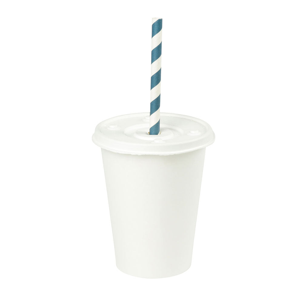 Flachdeckel Papier Ø 90 mm Weiß Strohhalm Kreuz - 1.000 Stk