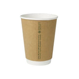 Doppelwandiger Becher Pappe 300 ml Ø 80 Braun - 500 Stk