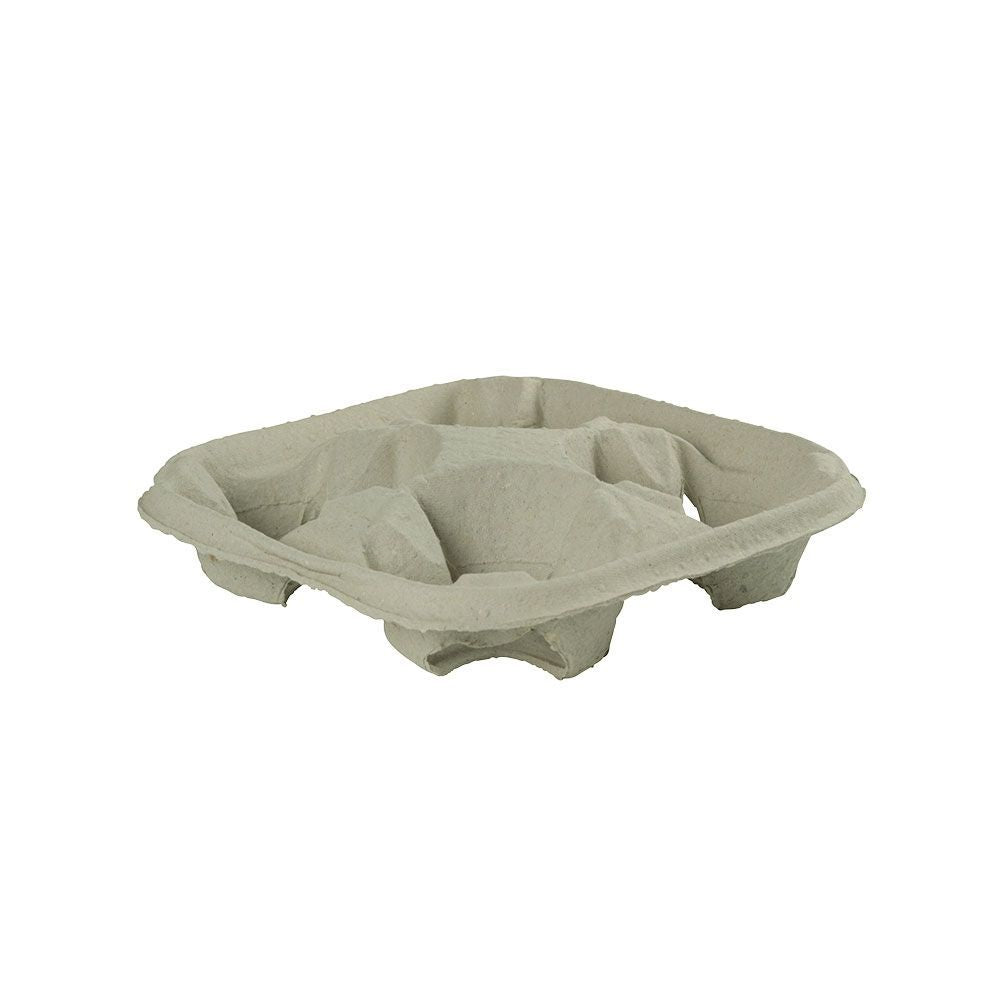 Quadruple cardboard cup holder unbleached 