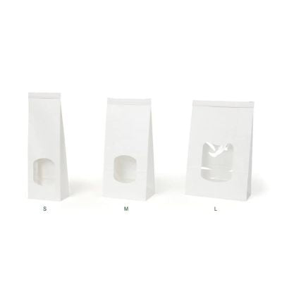 Tüten Kraft Weiß mit Verschluss 9x4,5x26 cm - 500 Stück