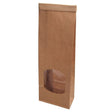 Kraft bags Brown w/window 9x4.5x27.5 mm reclosable 