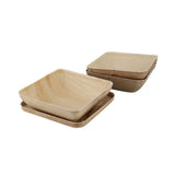 Schalen Palmware® 18x5x18 cm 800 ml, mit Deckeln quadratisch - 60 Stk