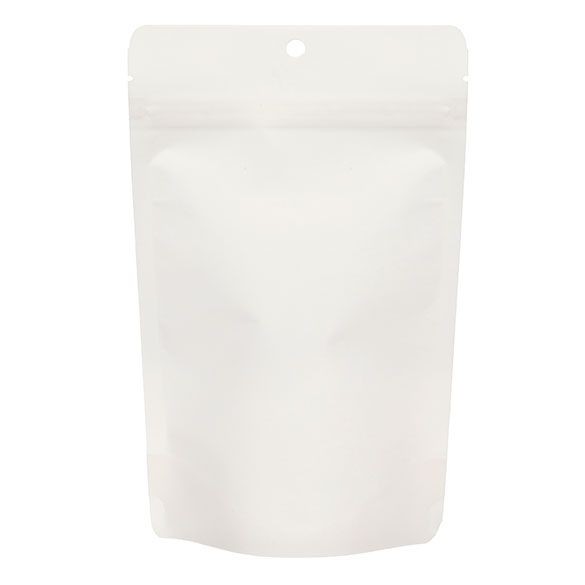Öko Standbodenbeutel Kraft/Bioplastik Weiß 113 Gramm | 130x79x206mm - 100 Stk