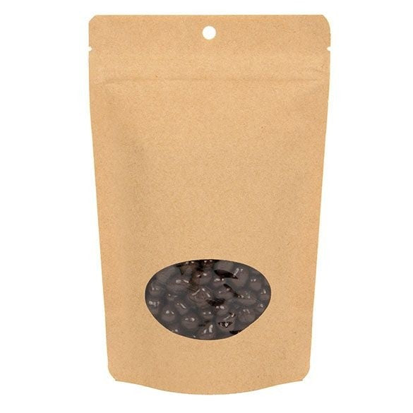 Öko Standbodenbeutel Kraft/Bioplastik 113 Gramm | 130x79x206mm - 100 Stk