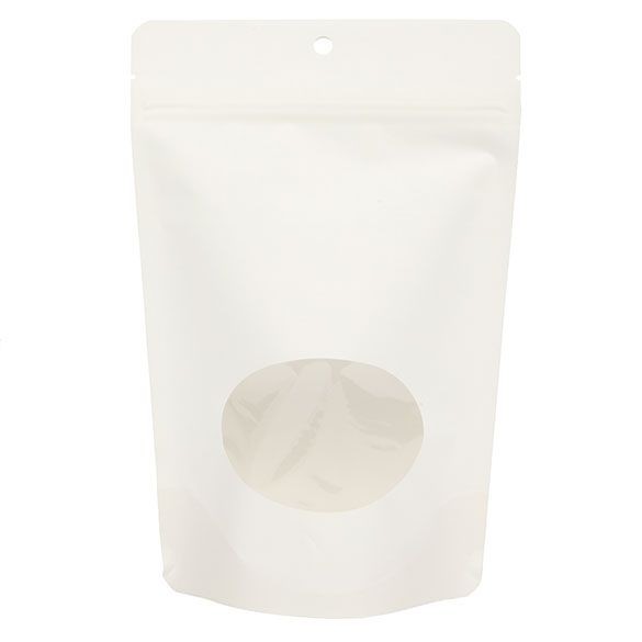 Öko Standbodenbeutel Kraft/Bioplastik Weiß 312 Gramm | 149x89x232mm - 100 Stk