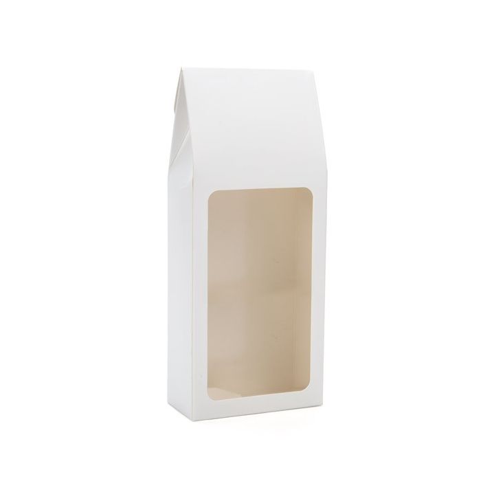 Kraft Gift Boxes with Window glossy White 90x45x215mm 