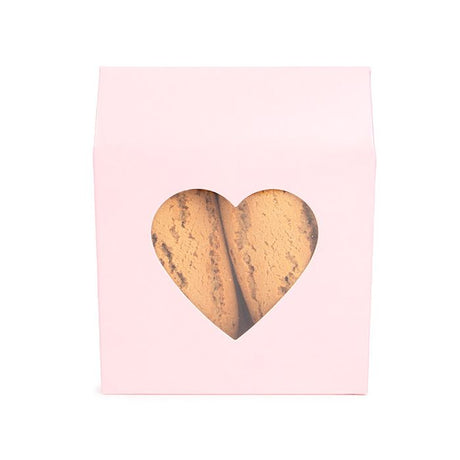 Kraft Gift Boxes Pink with Heart Window 105x44x133 mm 