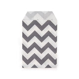 Klappenbeutel Papier Weiß mit Schwarz Chevron-Streifen 76x127 mm - 100 Stk